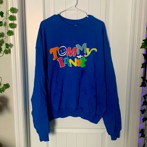 Tommyinnit Blue Unisex Crewneck Sweatshirt Large Multicolor Words